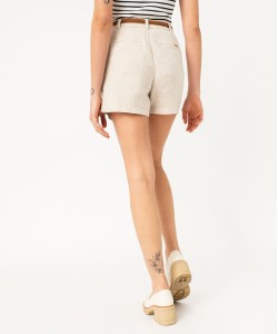 Short ample à taille haute en lin avec ceinture tressée femme - LuluCastagnette